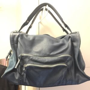 Minelli blue leather handbag
